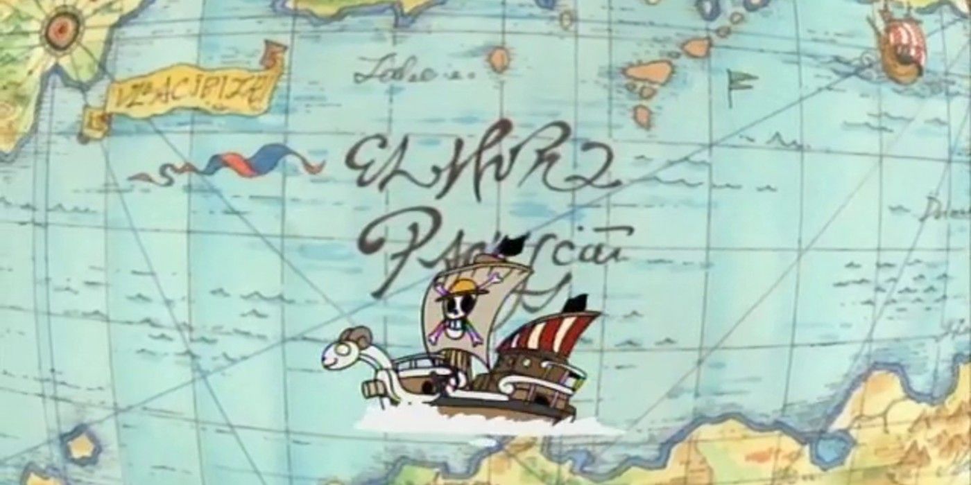 How does the world of 'One Piece' anime look like geographically