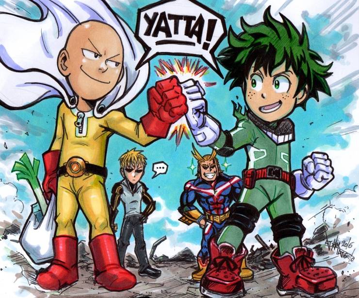 10 Pieces Of One Punch Man My Hero Academia Crossover Fan Art We Adore