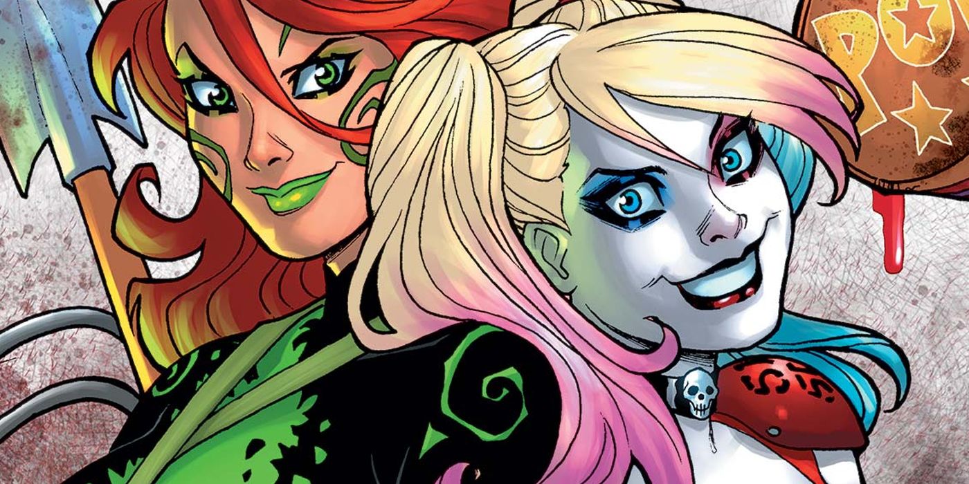 Poison Ivy and Harley Quinn back to back