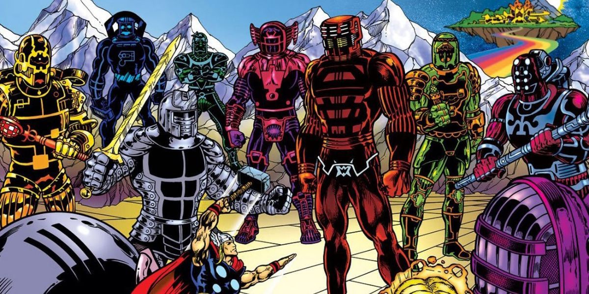 The Celestials appear on Asgard, greeting Thor in Marvel Comics