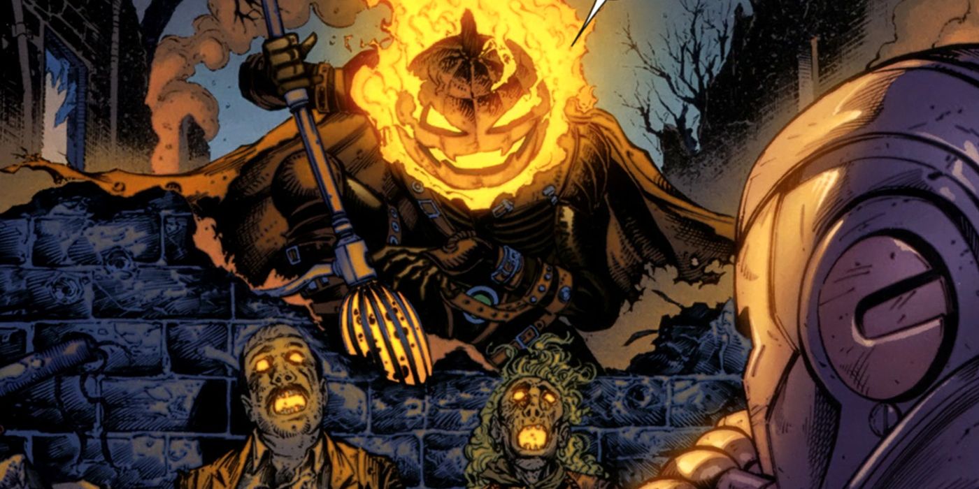 Jack O'Lantern standing over his victims in Marvel Comics