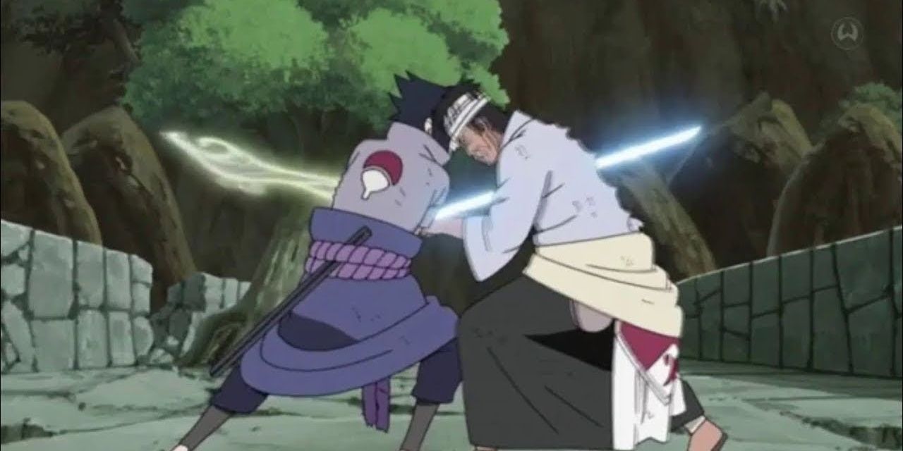 Naruto and Sasuke VS Danzo in Naruto.