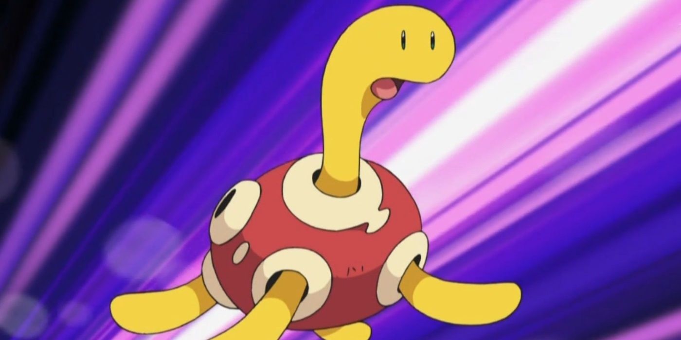 Shuckle from Pokemon flying forwards in the Pokemon anime