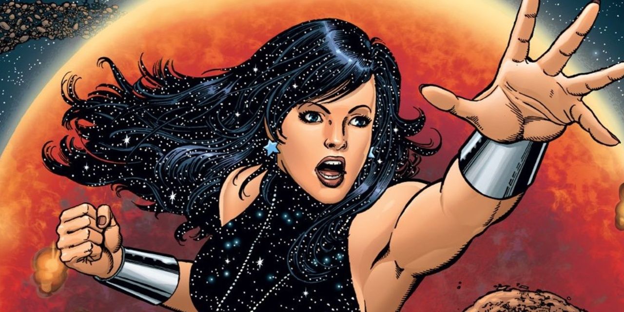 Donna Troy, the former Wonder Girl, flies through outer space in DC Comics