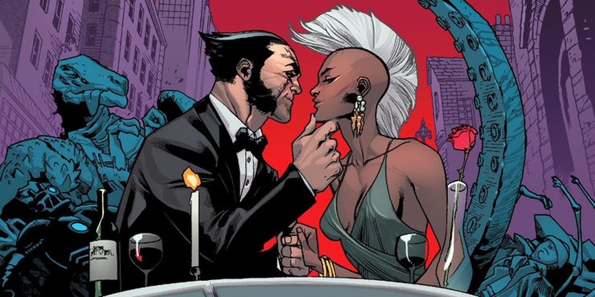 Wolverine and Storm on a date in Marvel Comics