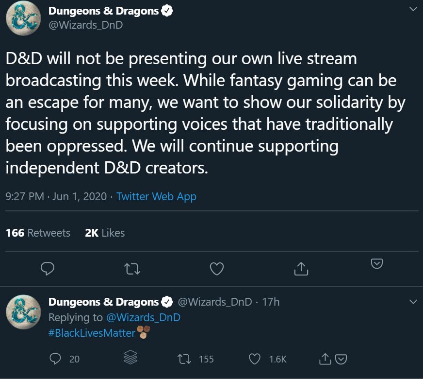 Dungeons & Dragons Leaves Twitch for One Week in Support of #