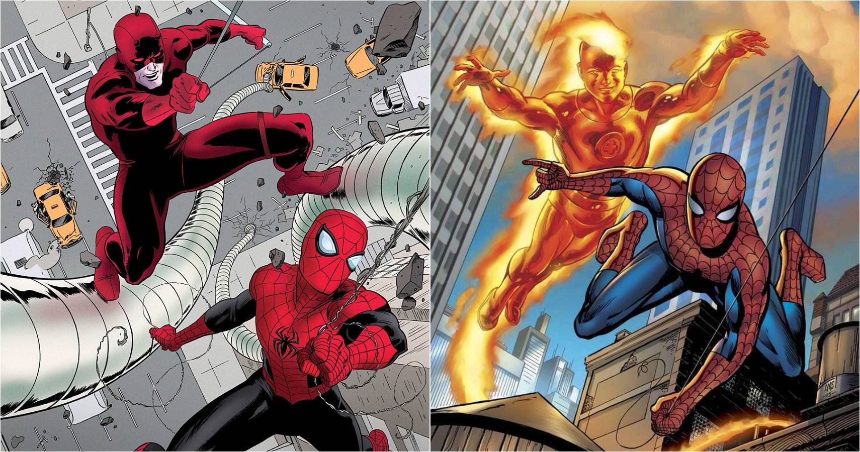 Human torch and spider man