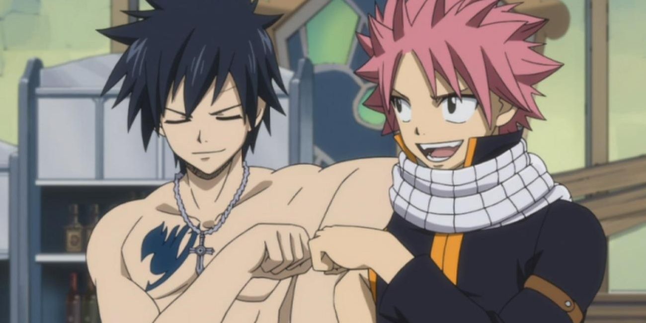 Fairy Tail gray and natsu getting along