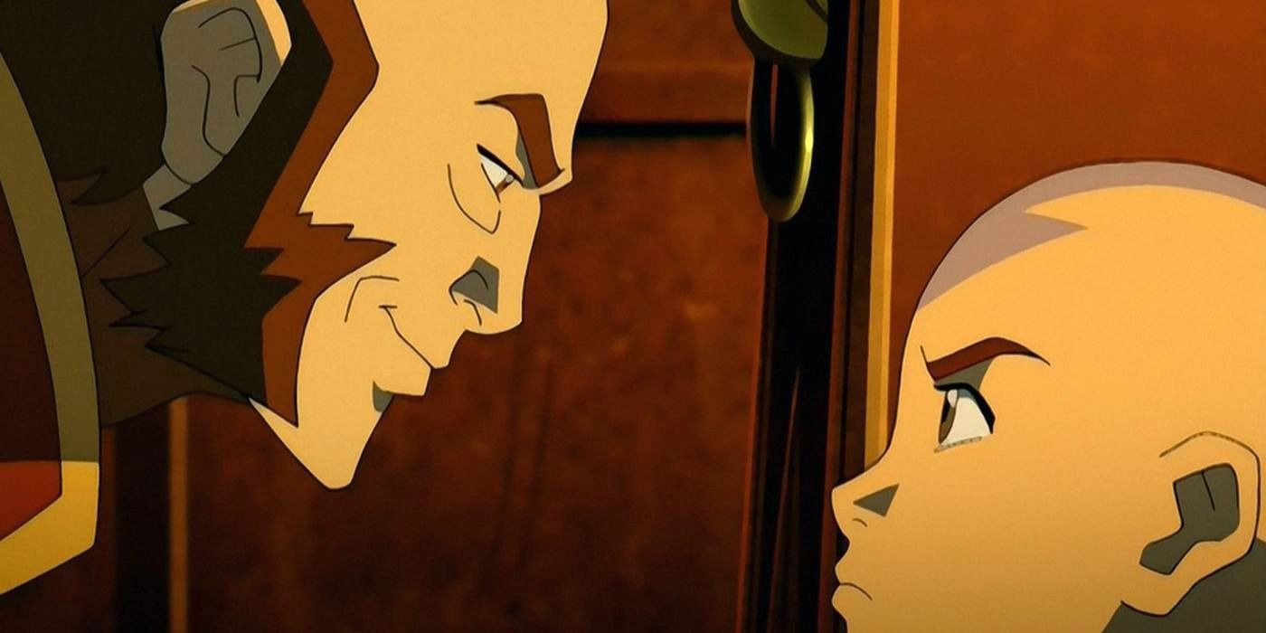 Zhao stares Aang down