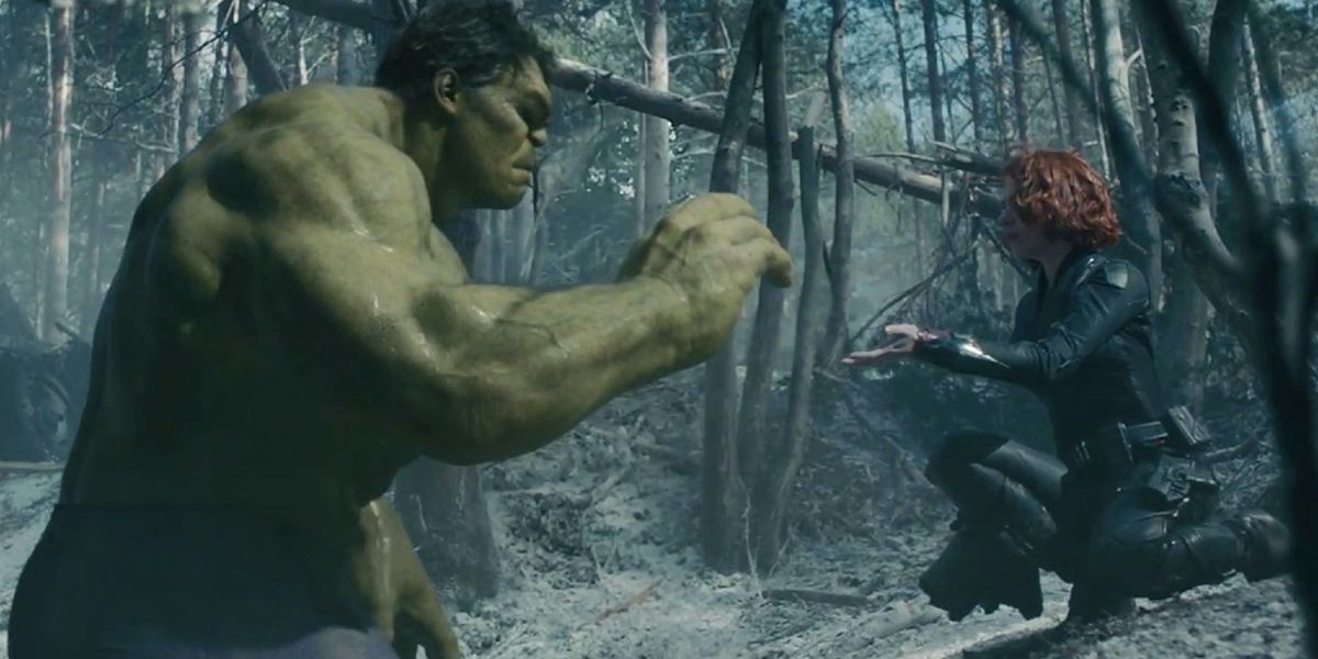 Black Widow calms Hulk down