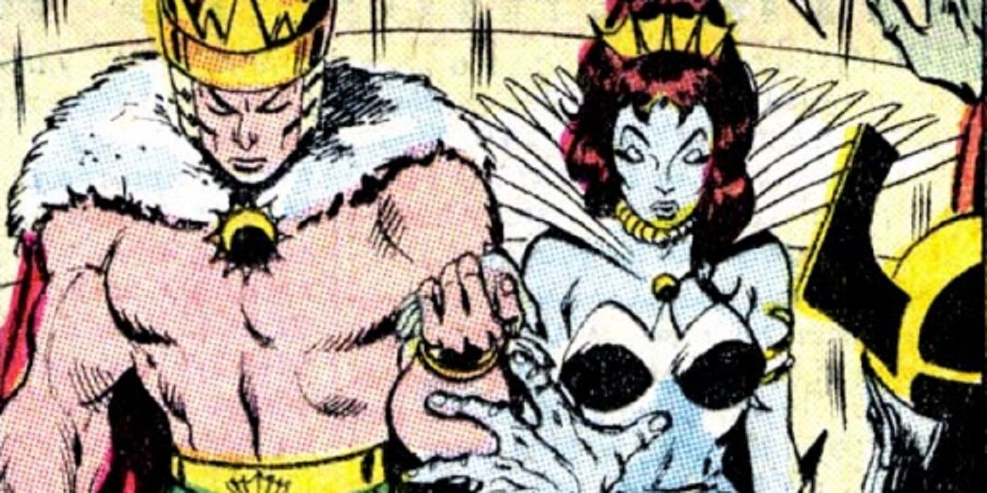 Namor holds Dorma's hand at their wedding in Marvel Comics