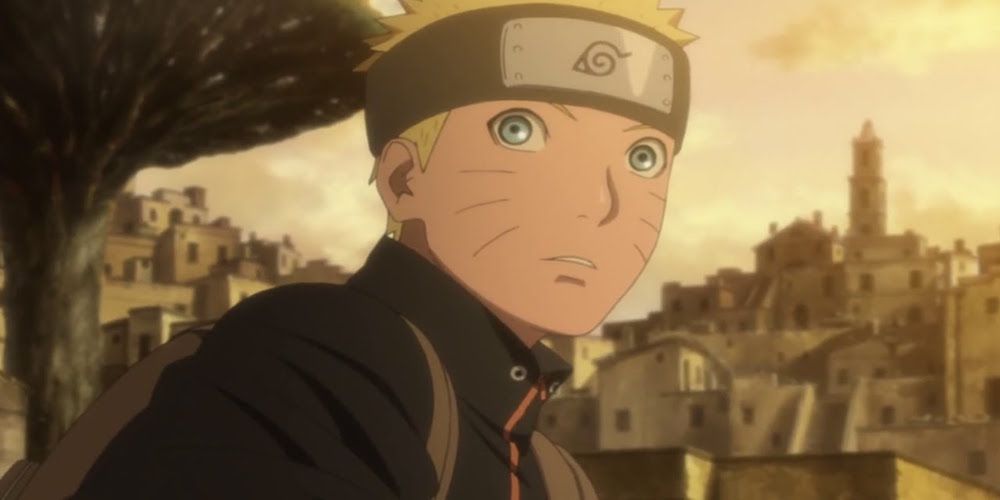 An older Naruto looking towards the screen after the events of Shippuden