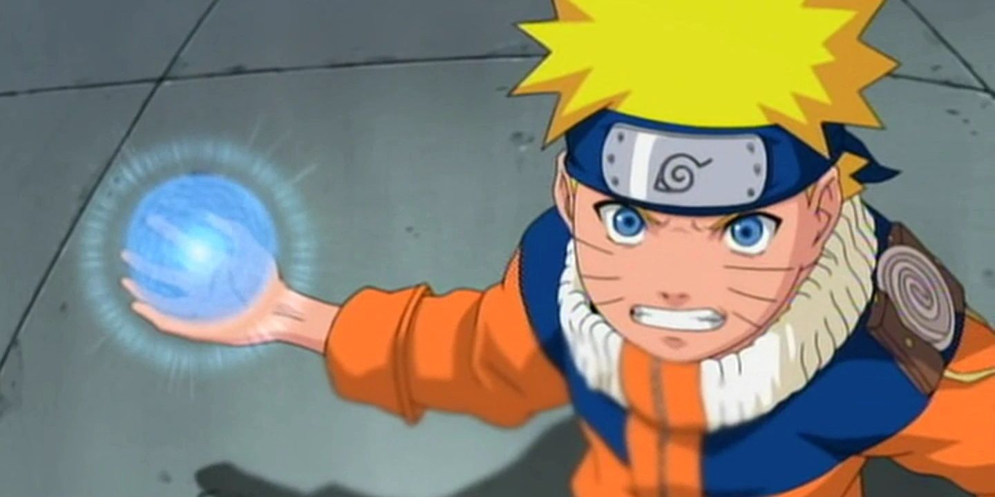 Naruto's Rasengan in a fight.
