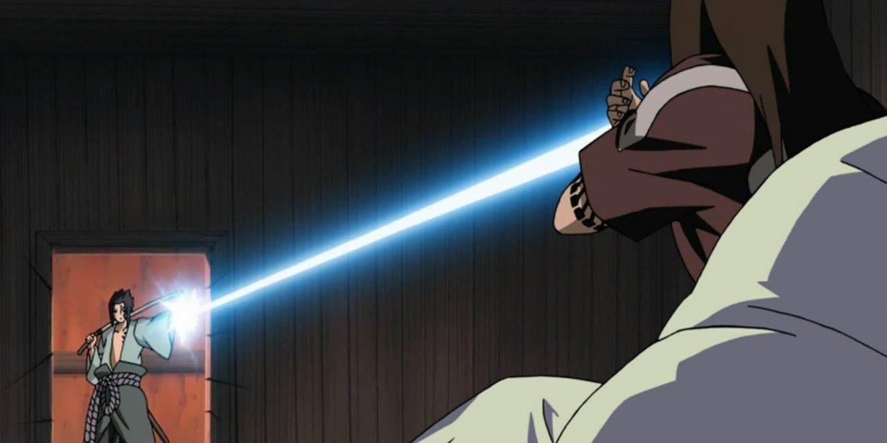 Sasuke uses chidori orochimaru