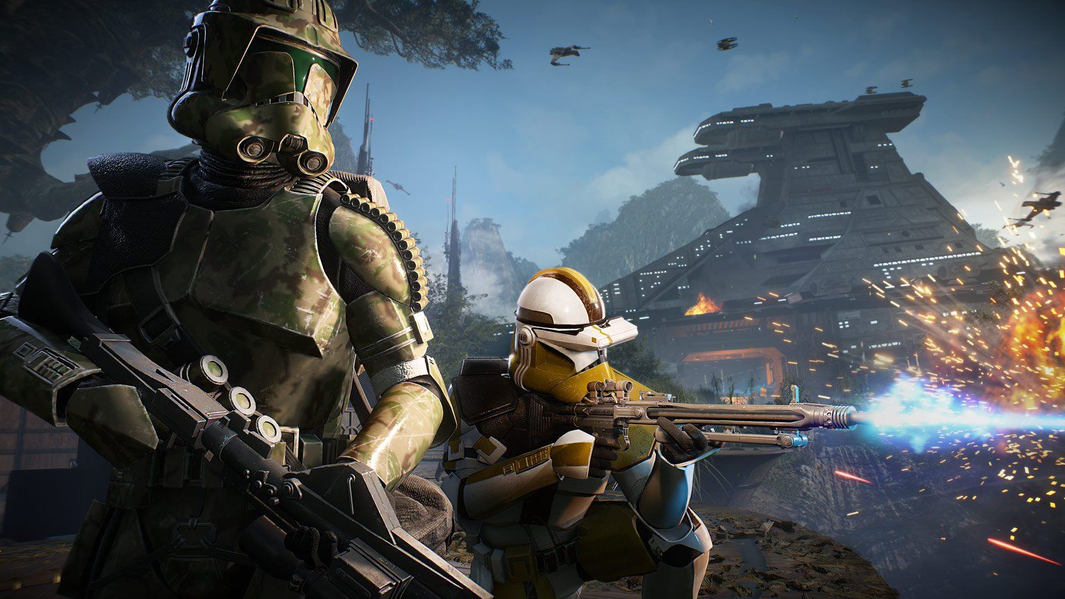 Star Wars Battlefront: Clone Troopers fighting in a massive battle