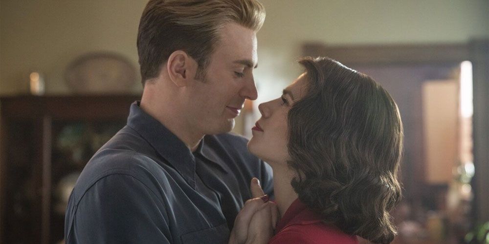 steve rogers and peggy carter dancing in their house