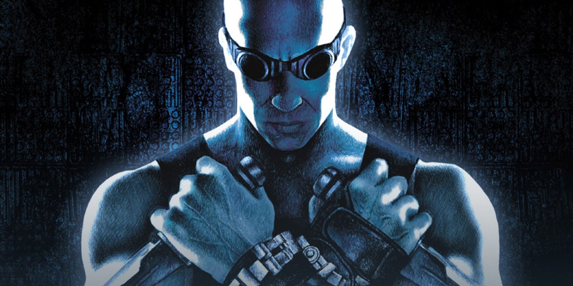 Riddick on the cover of The Chronicles of Riddick: Escape from Butcher's Bay game