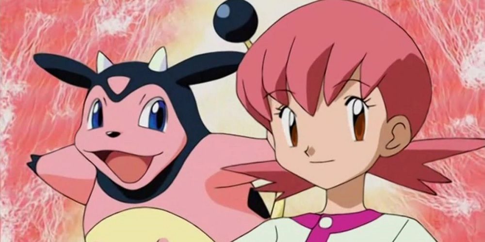 whitney and Miltank in the Pokemon anime