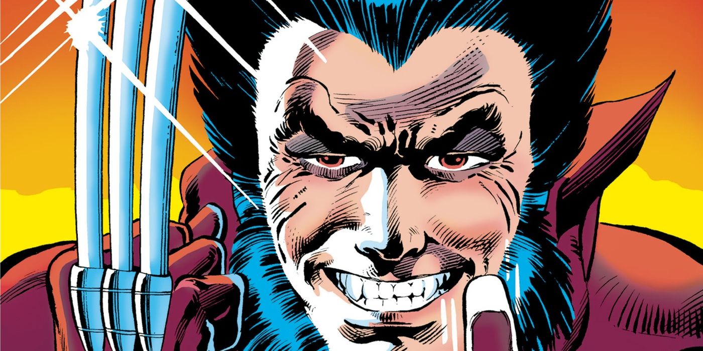 Wolverine grinning as he extends his claws in art by Frank Miller.
