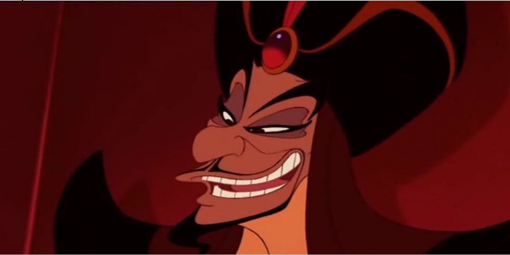 Jafar smiling in Disney's Aladdin movie