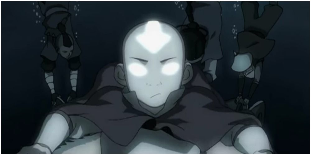 Aang Goes into the Avatar State in The Storm