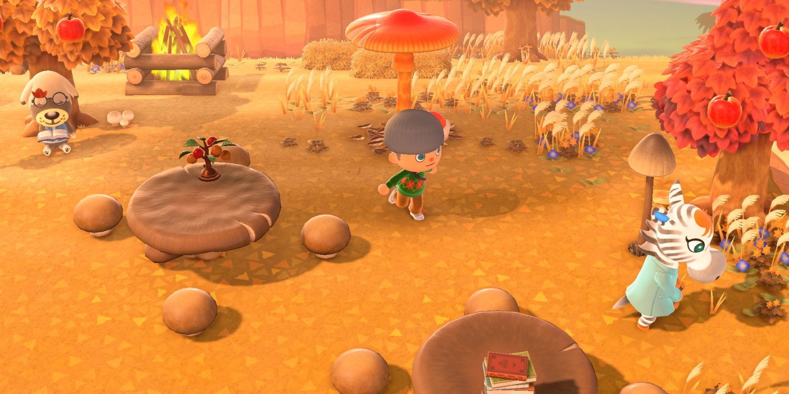 Cenário e ambiente de outono em Animal Crossing New Horizons