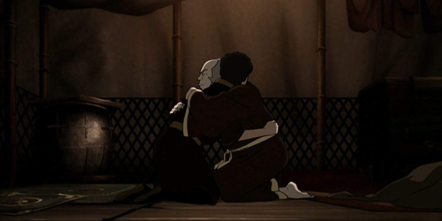 Zuko and Iroh hug from Avatar The Last Airbender