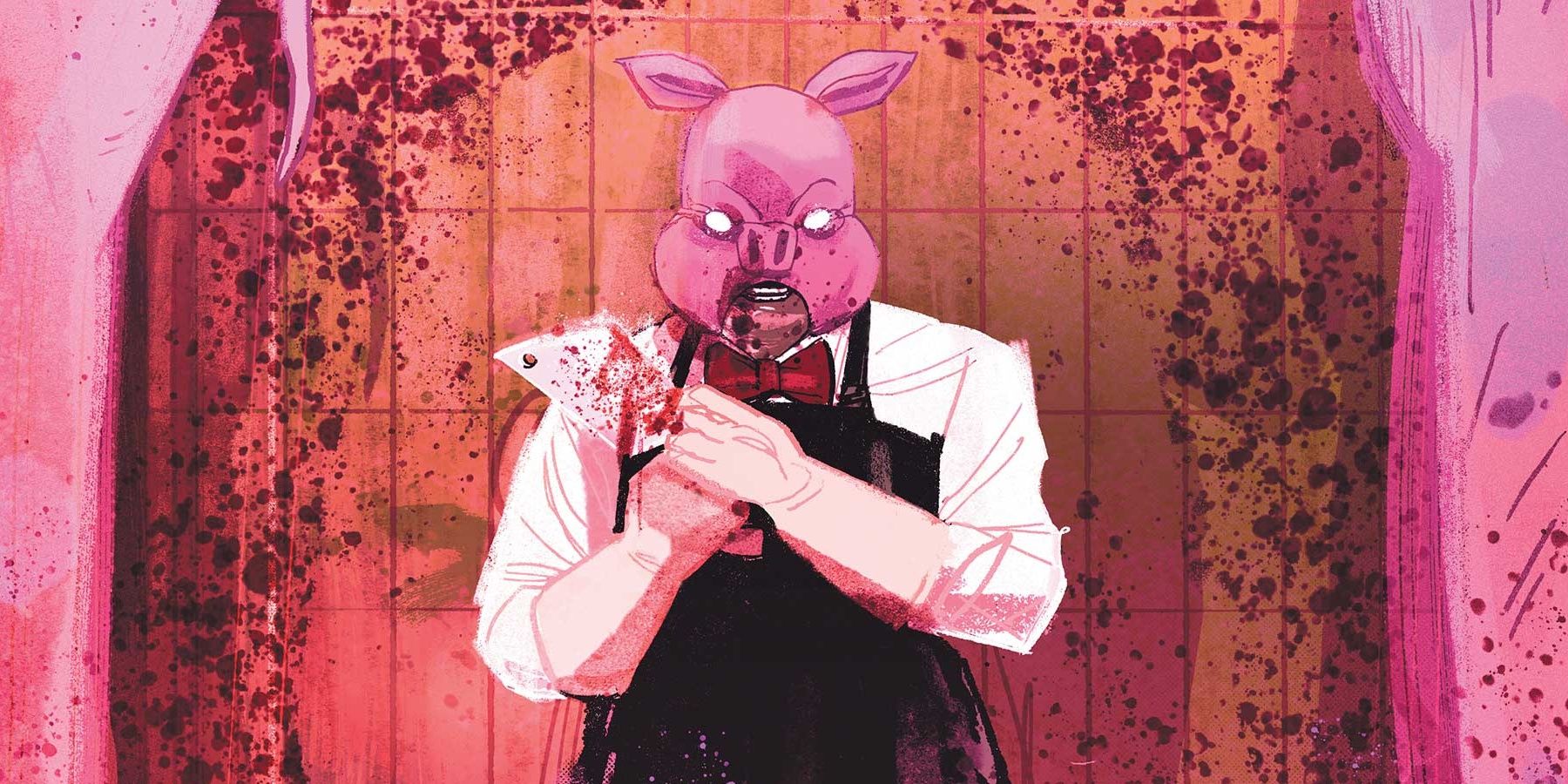 Professor Pyg holds a bloody knife from DC Comics