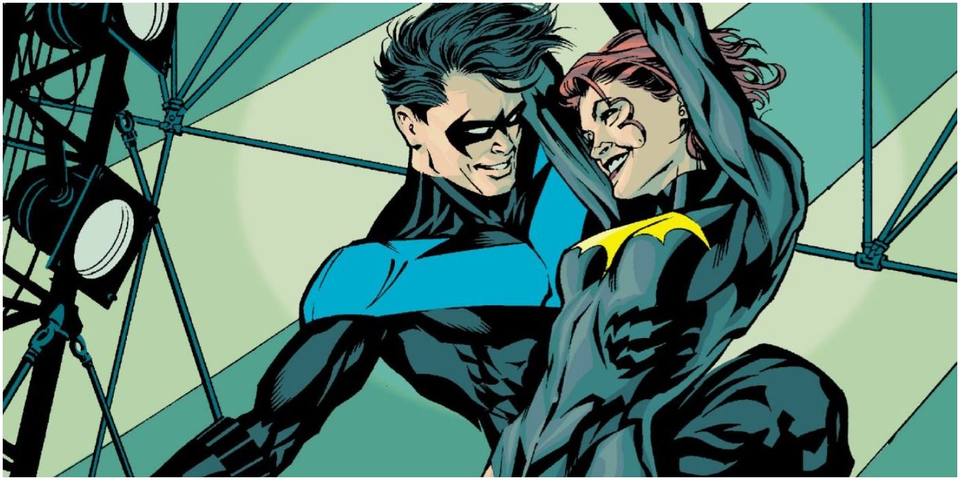 Nightwing and Batgirl go for a swing in DC Comics