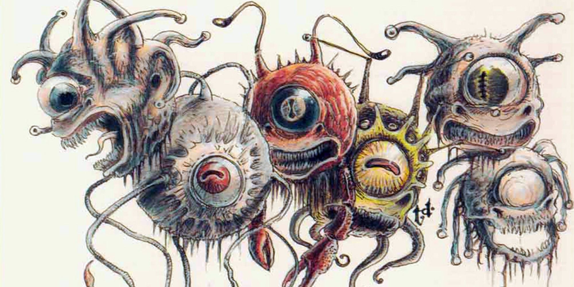 A variety of different Beholders from Dungeons and Dragons