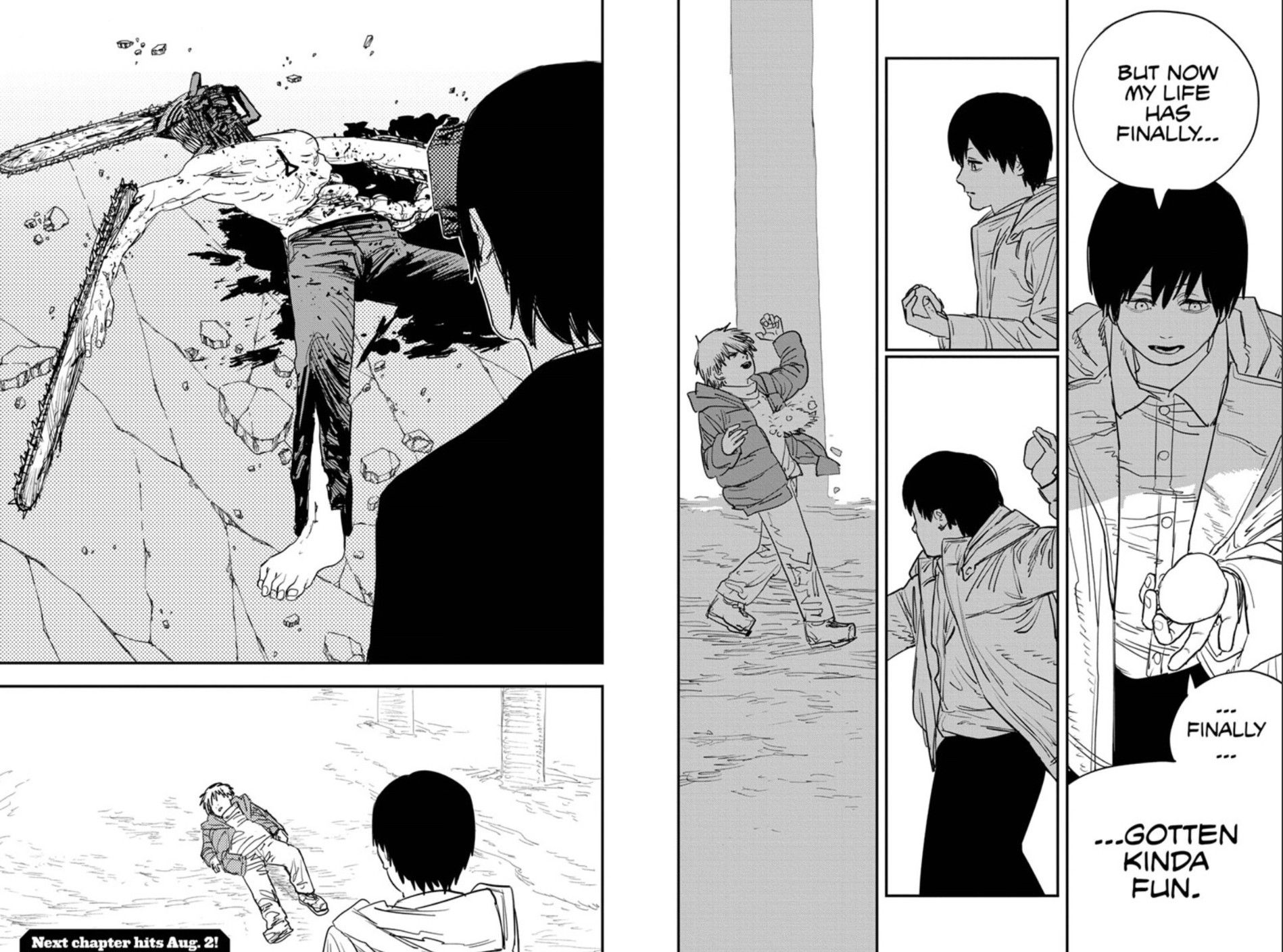 A visão de Aki em Chainsaw Man se desenrola como uma criança tendo uma guerra de bolas de neve