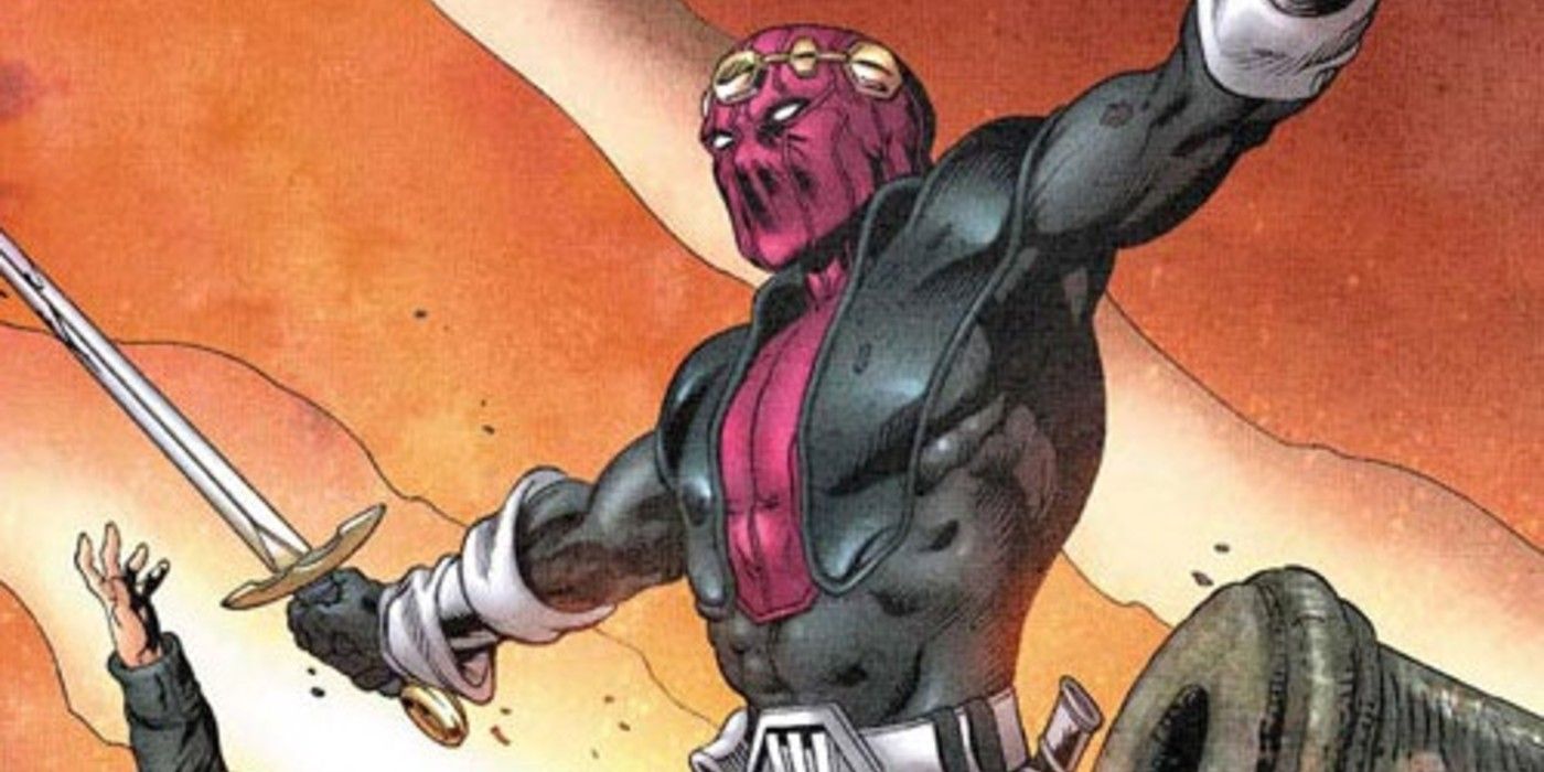 Baron Zemo wielding his sword in Marvel Comics