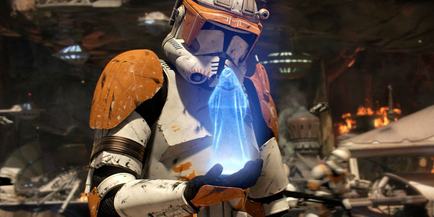 Commander Cody receiving the call from palpatine for order 66