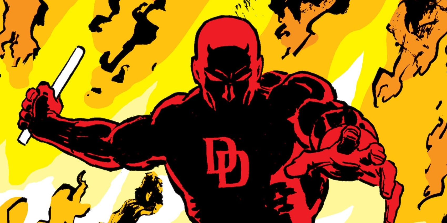 Daredevil surrounded by fire in Born Again