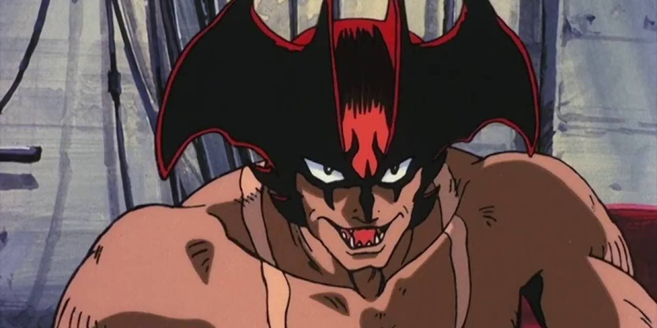 Devilman from the anime with a devil helmet on