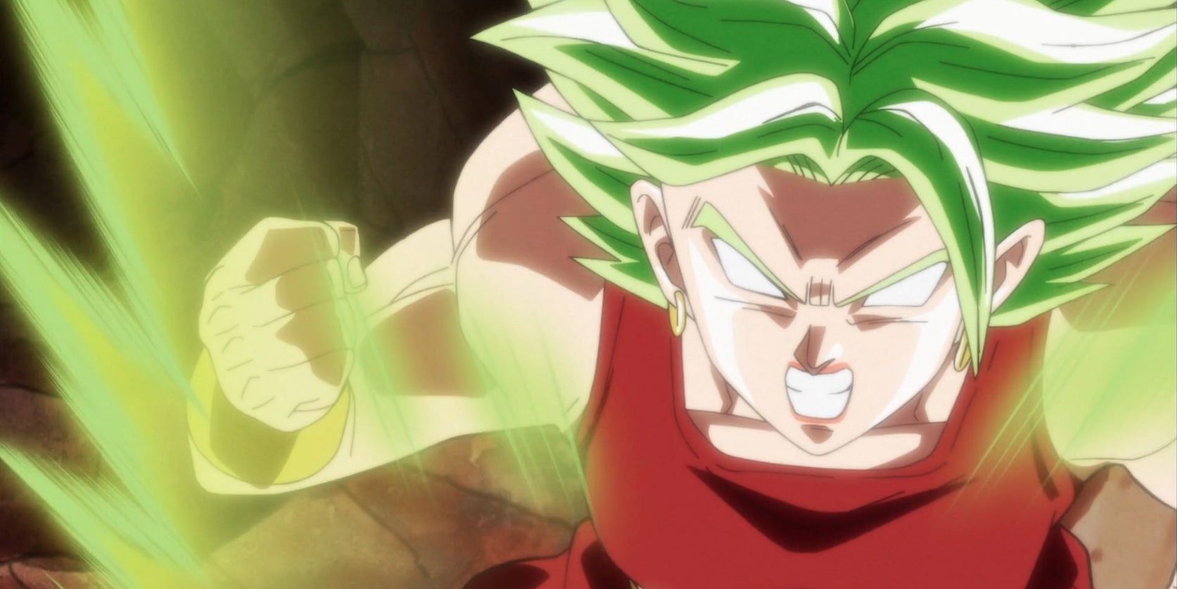 Kale gets angry in her Berserker Super Saiyan state in Dragon Ball Super