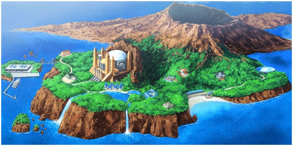 The entire Duel Academy island