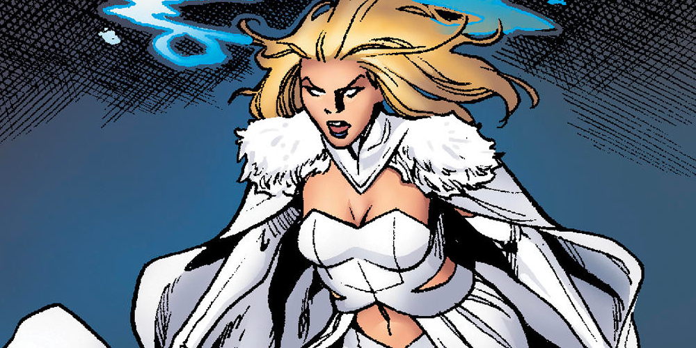 Emma Frost about to attack in Marvel Comics.