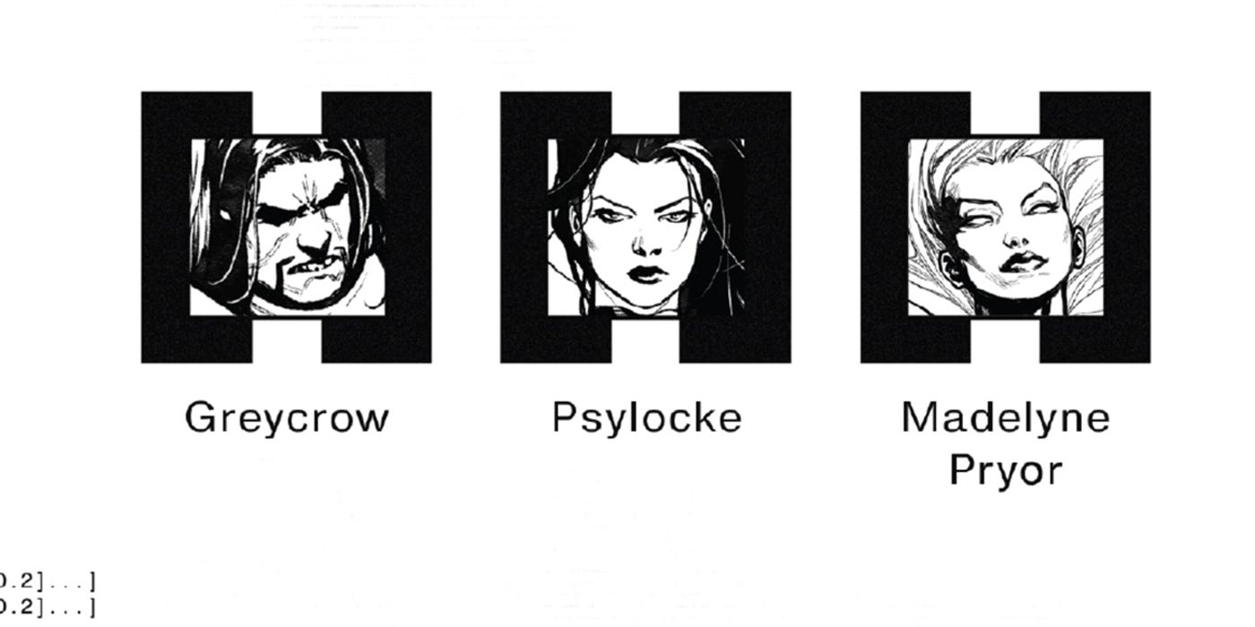 An image of the Hellions character list includes Greycrow, Psylocke and Madelyne Pryor