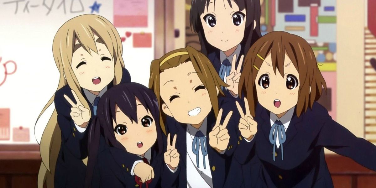 the main characters from K-On together