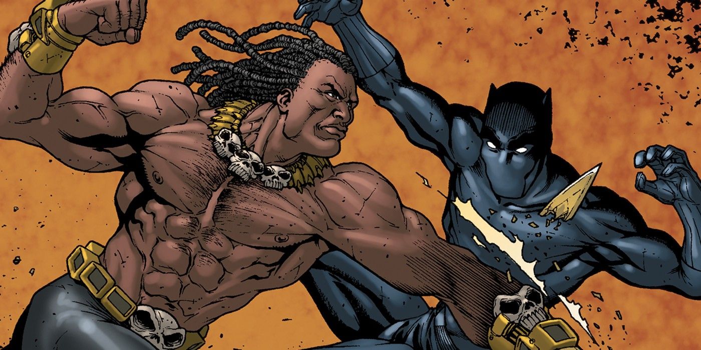 Marvel Comics' Killmonger hitting Black Panther