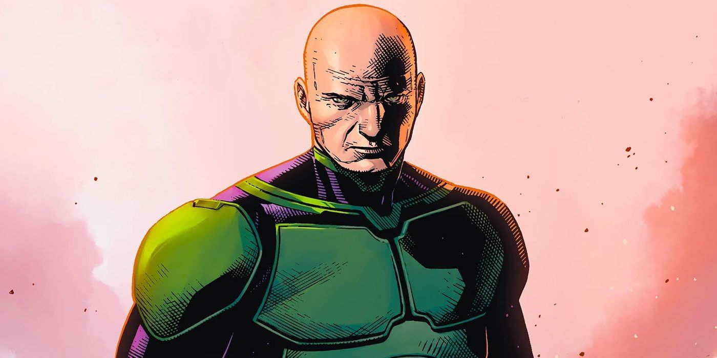 Lex Luthor in green and purple armor