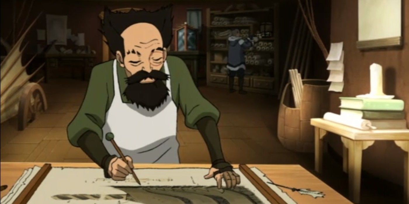 Avatar The Last Airbender - The Mechanist Drawing Up Schematics 