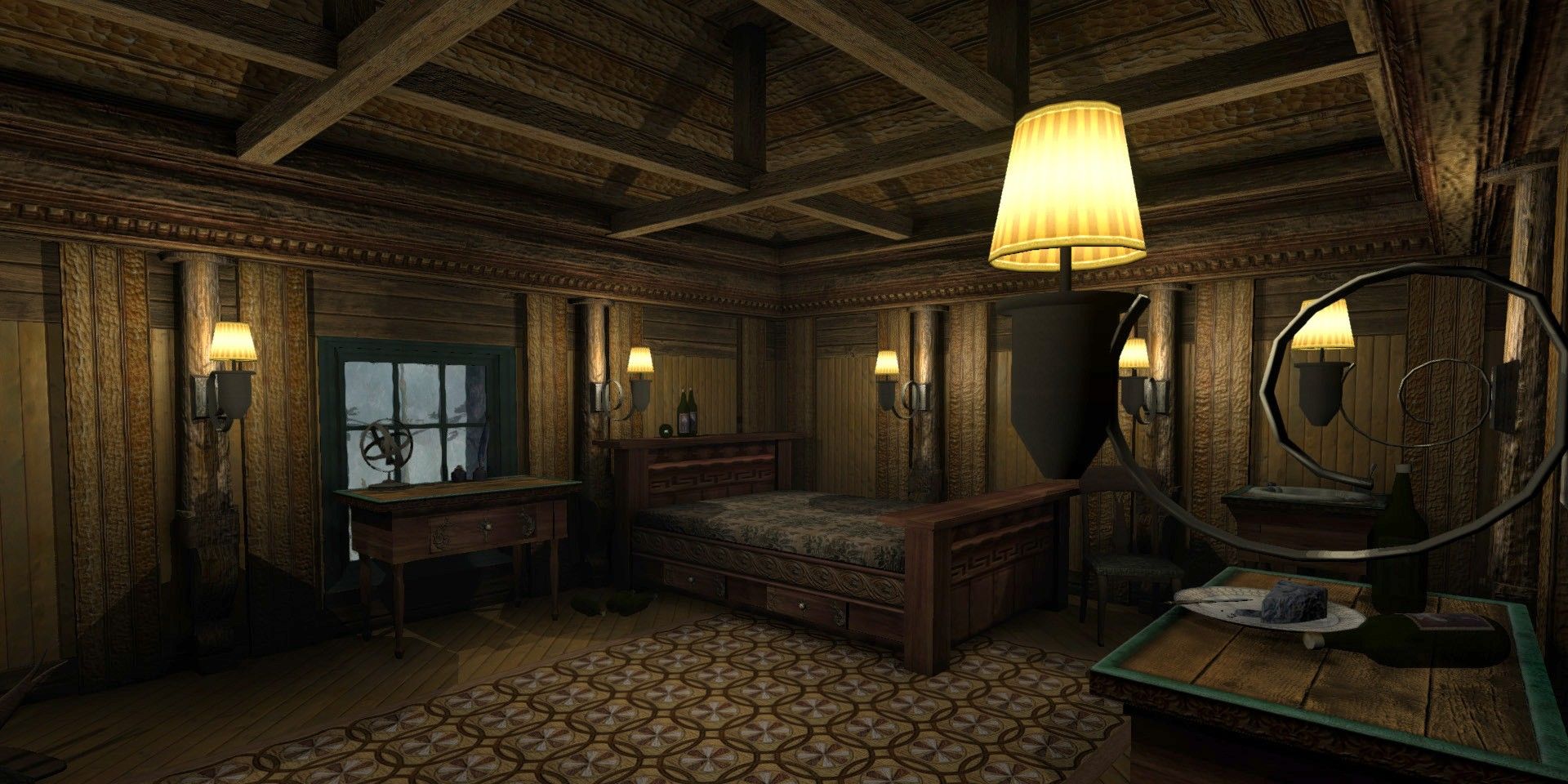 Myst bedroom with lamp