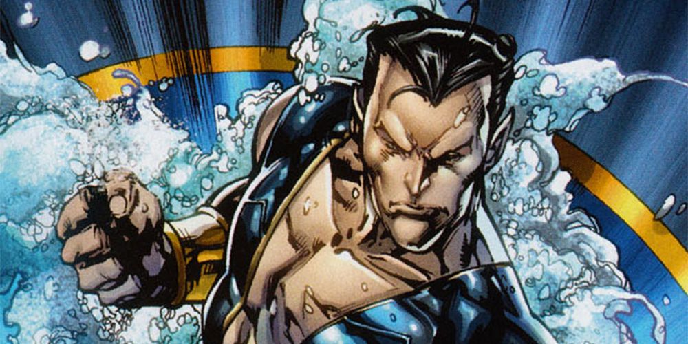 an image showing Namor of Atlantis surrounded by water