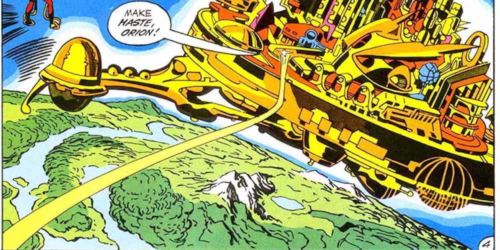 The City of New Gods hovers on the surface of New Genesis in DC Comics