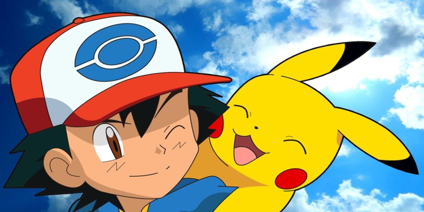 Ash and Pikachu from the Pokémon anime.
