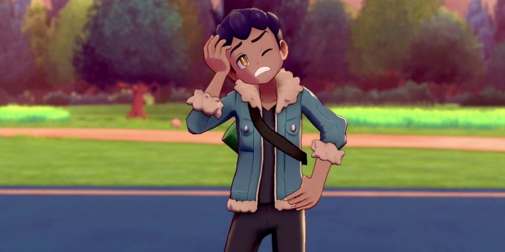 Hop looking annoyed and uncomfortable in Pokemon Sword & Shield