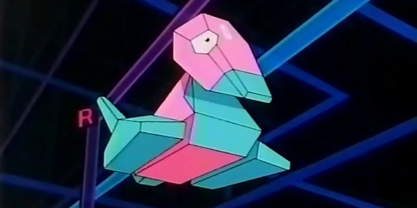 Porygon travels through cyberspace in Pokemon anime
