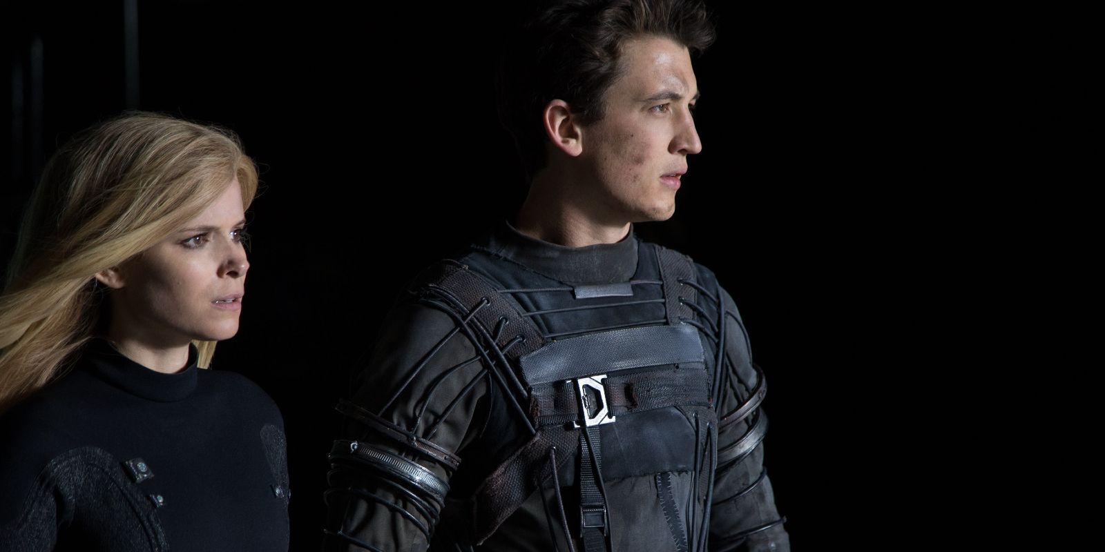 Miles Teller And Kate Mara As Reed Richards And Susan Storm